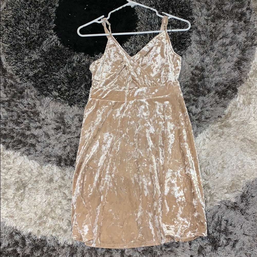 Cream suede dress